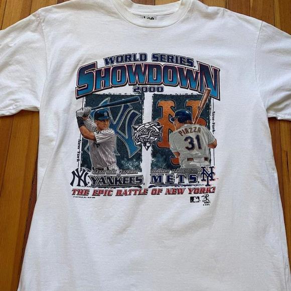 World Series 2000 Battle New York Yankees Mets Subway Series Baseball Shirt - Picture 1 of 4